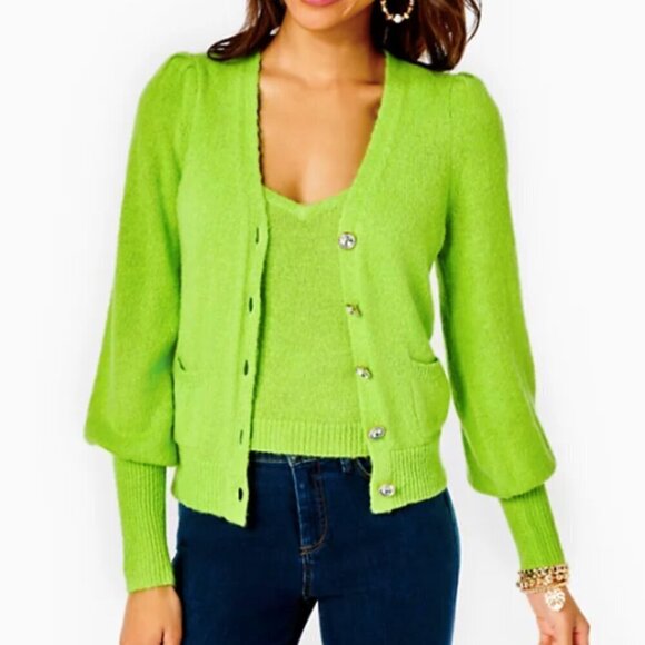 Lilly Pulitzer Angeli Sweater Cardigan in Fresh Citrus sz S - Picture 1 of 5